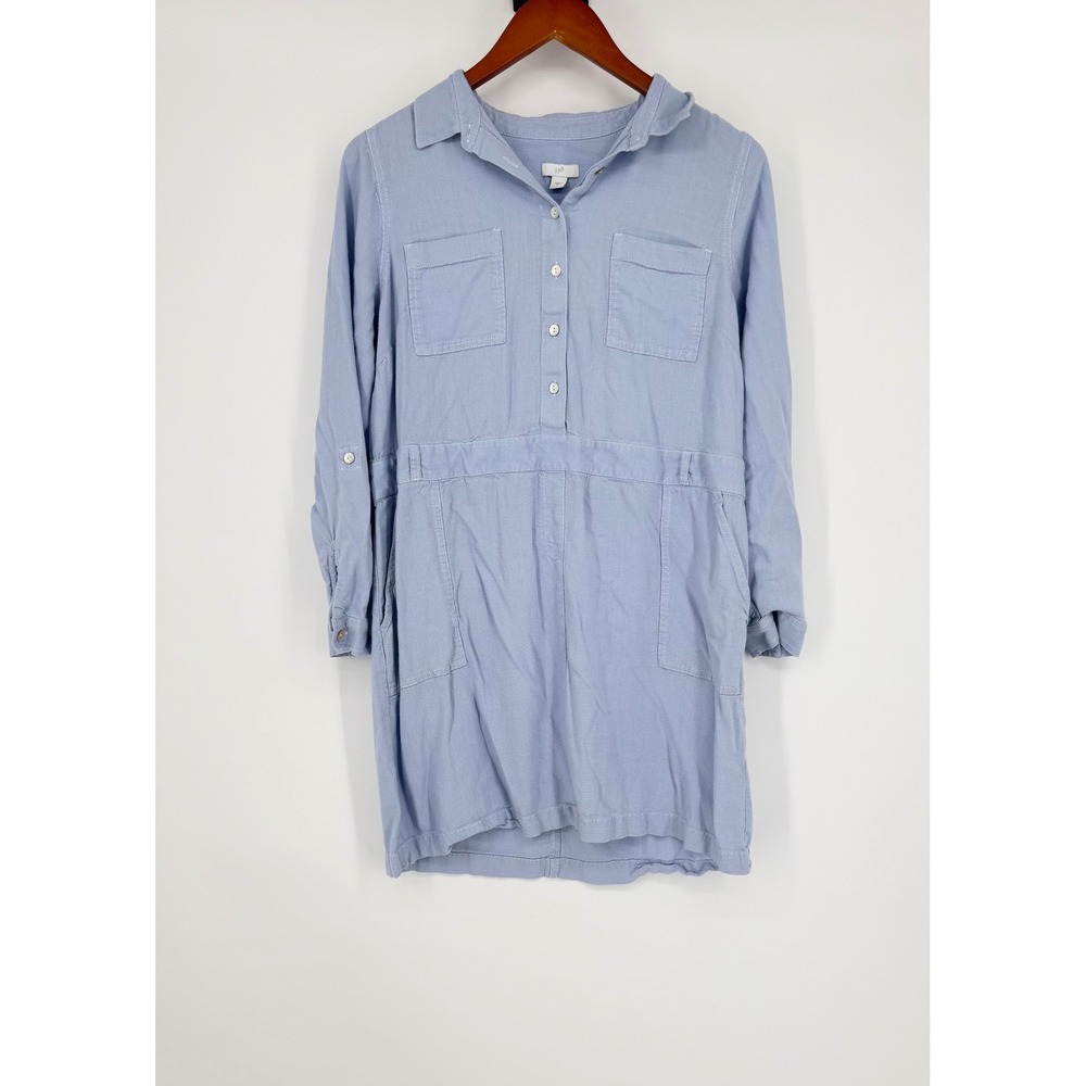 J Jill Womens Linen Blend Dress Medium Coastal Minimalist Beach Spring Summer‎